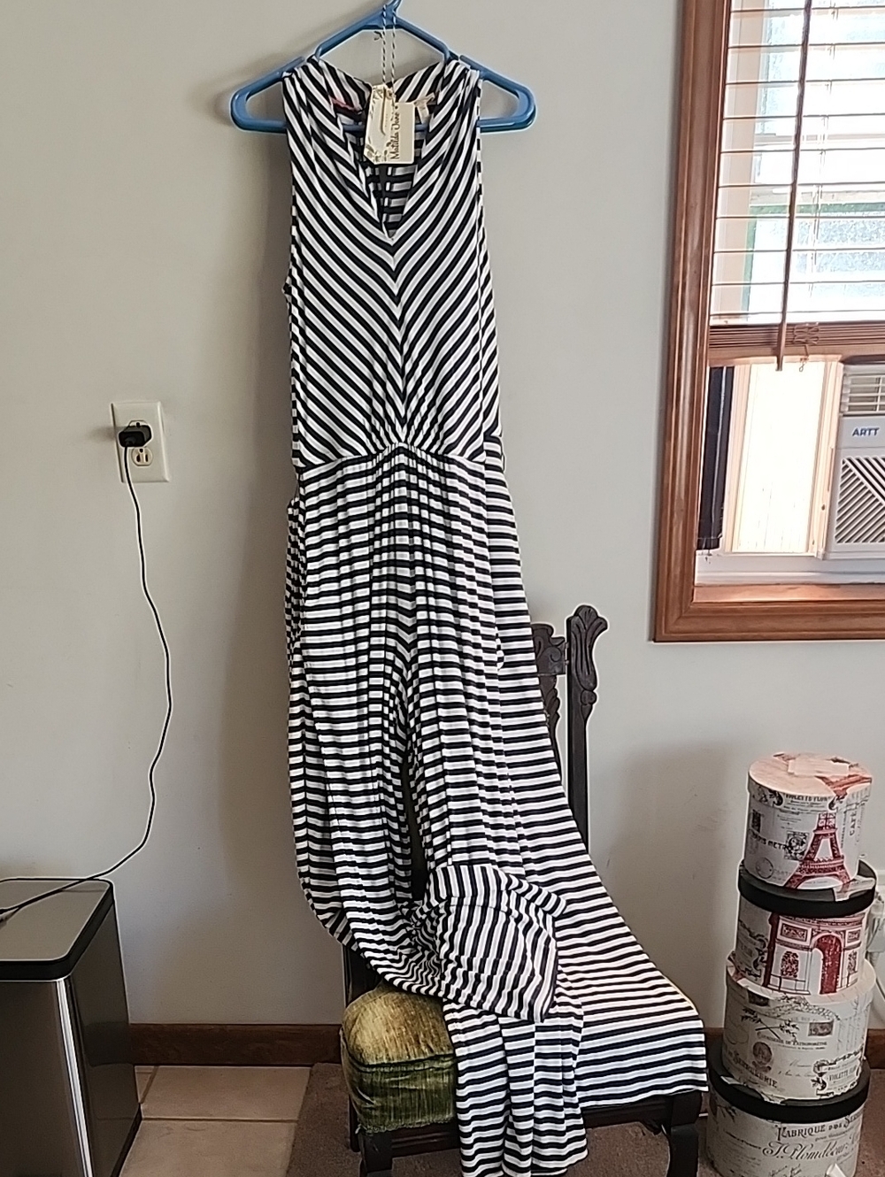 Matilda Jane Black & White Striped Maxi Jumpsuit
